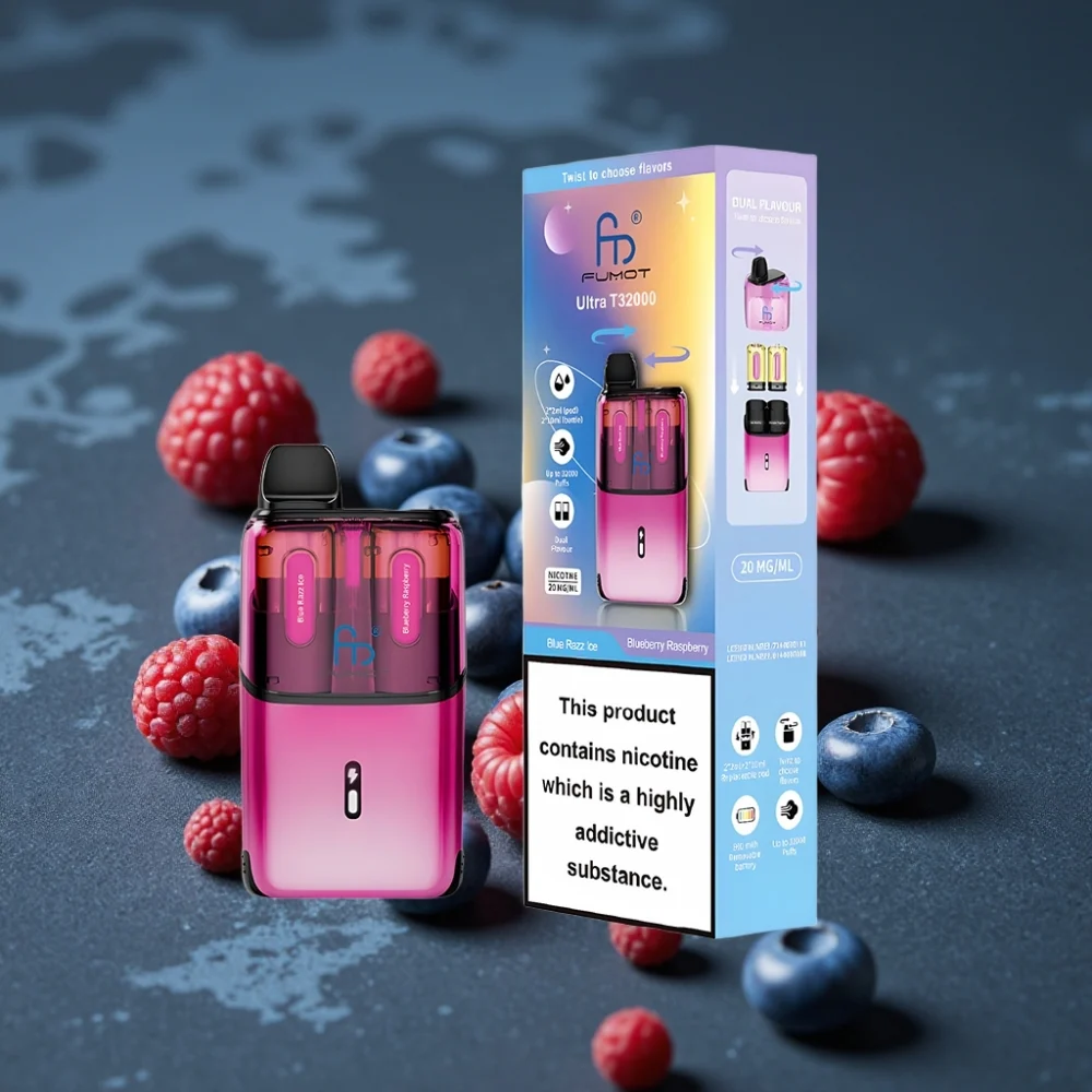 Fumot Ultra T32000 Disposable Vape 32000 Puffs 800mAh 24ml Blue Razz Ice – Mirtilo Framboesa - Image 2