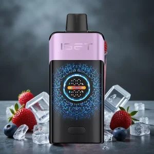 IGET ONE 12000 Puffs Disposable Vape 2700 mAh Tela Curva Colorida Sabor Frutas Vermelhas Geladas