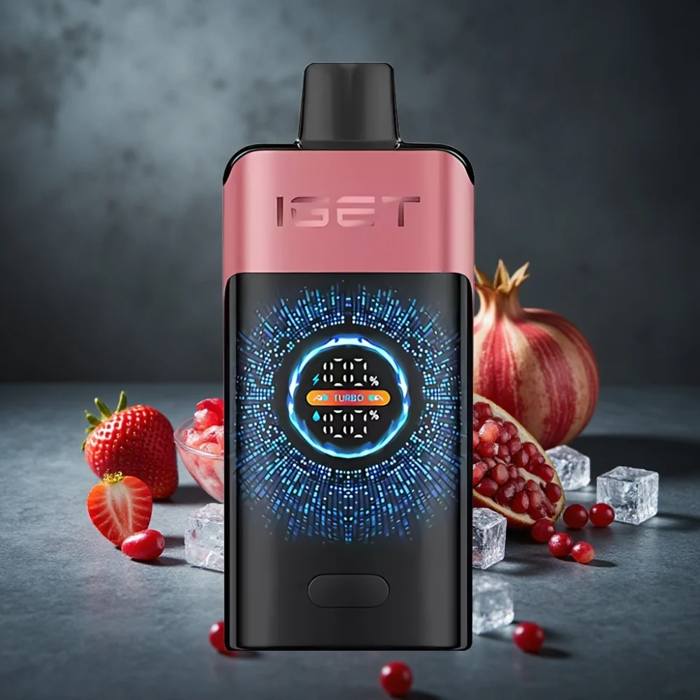 IGET ONE 12000 Puffs Disposable Vape Tela Colorida Curva Morango Romã Gelo 2700mAh 0.6ohm
