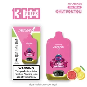 Importação Cigarro Eletrónico Portugal – Aivono AIM FREAK 13.000 limonada rosa FR2FJJ249