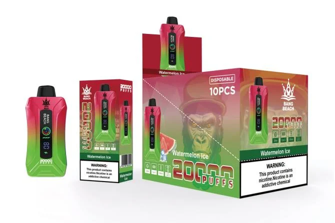 Importação Cigarro Eletrónico Portugal – Bang Beach Vape de tela inteligente de 20.000 sopros gelo de melancia 8T607