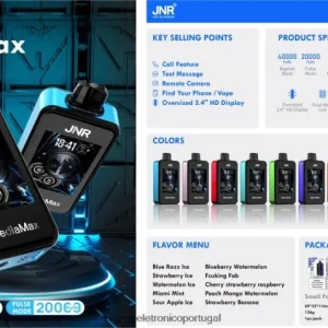 JNR MediaMax 40k sopro J6086819 hortelã de miami blu cigarro eletrónico portugal