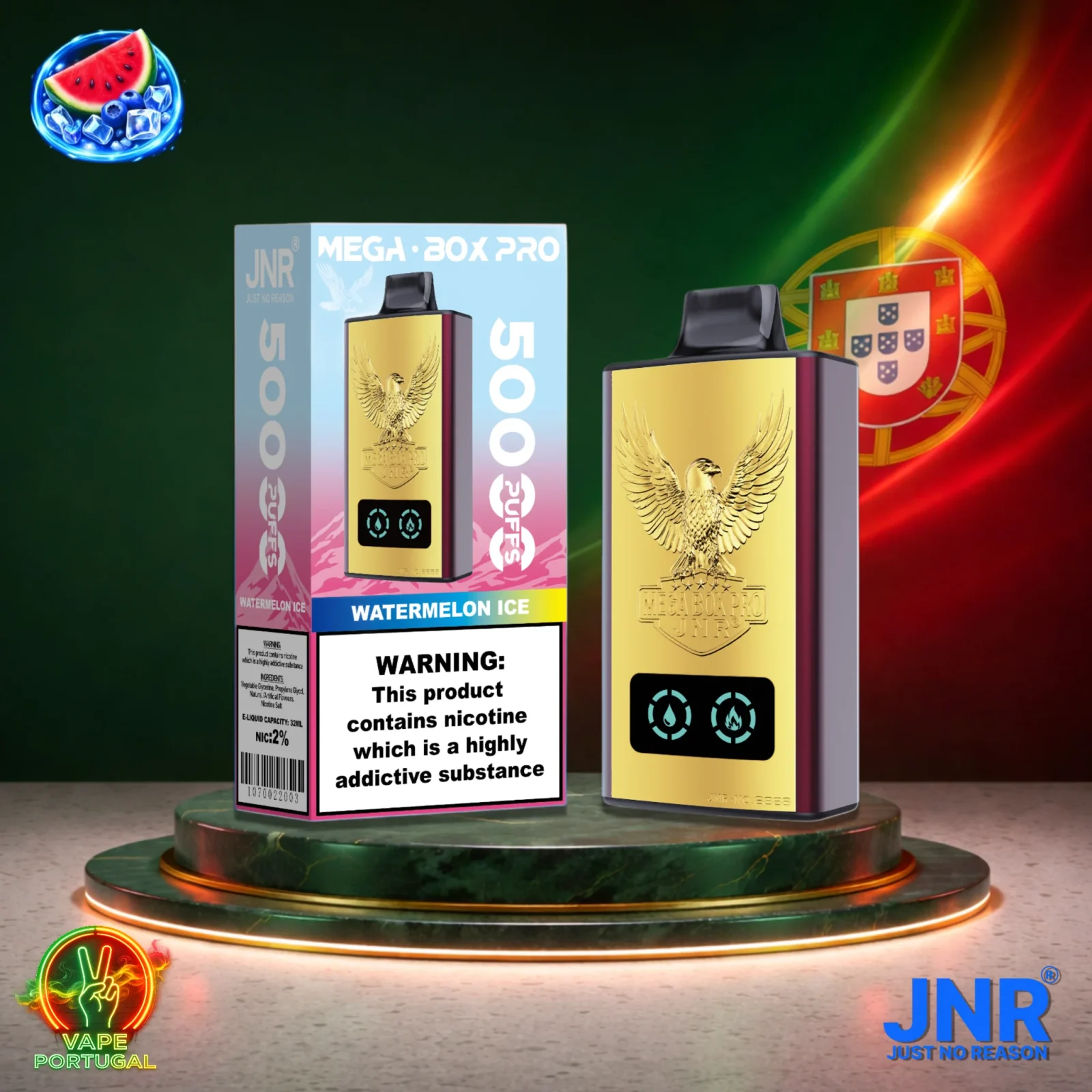 JNR Mega Box Pro 50K Puffs | Vape Descartável Portugal 2% Nicotina