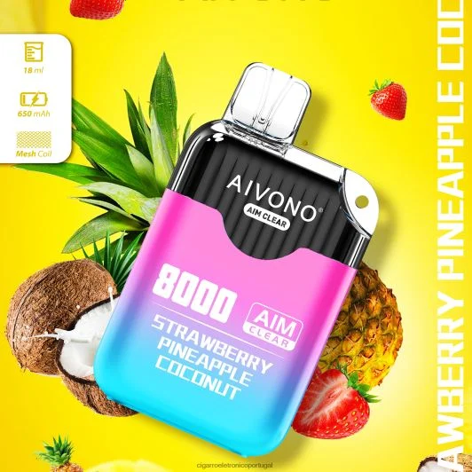Loja Cigarro Eletronico Portugal – Aivono AIM CLEAR 8.000 morango abacaxi coco FR2FJJ207