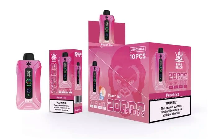 Loja Cigarro Eletronico Portugal – Bang Beach Vape de tela inteligente de 20.000 sopros gelo de pêssego 8T609