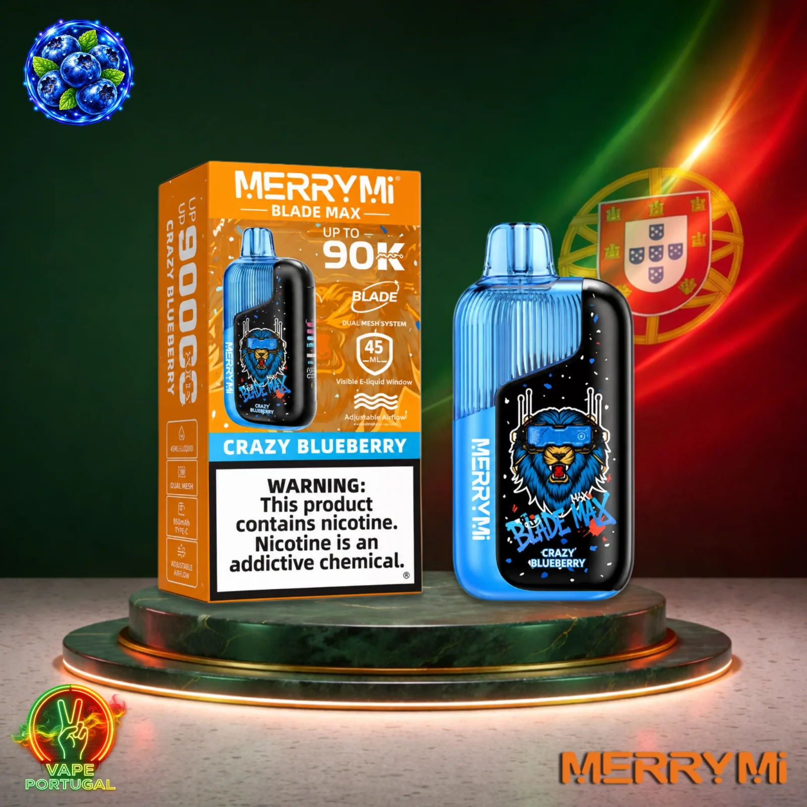 MerryMi® Blade Max 90K Puffs | Vape Descartável Portugal 2% Nicotina