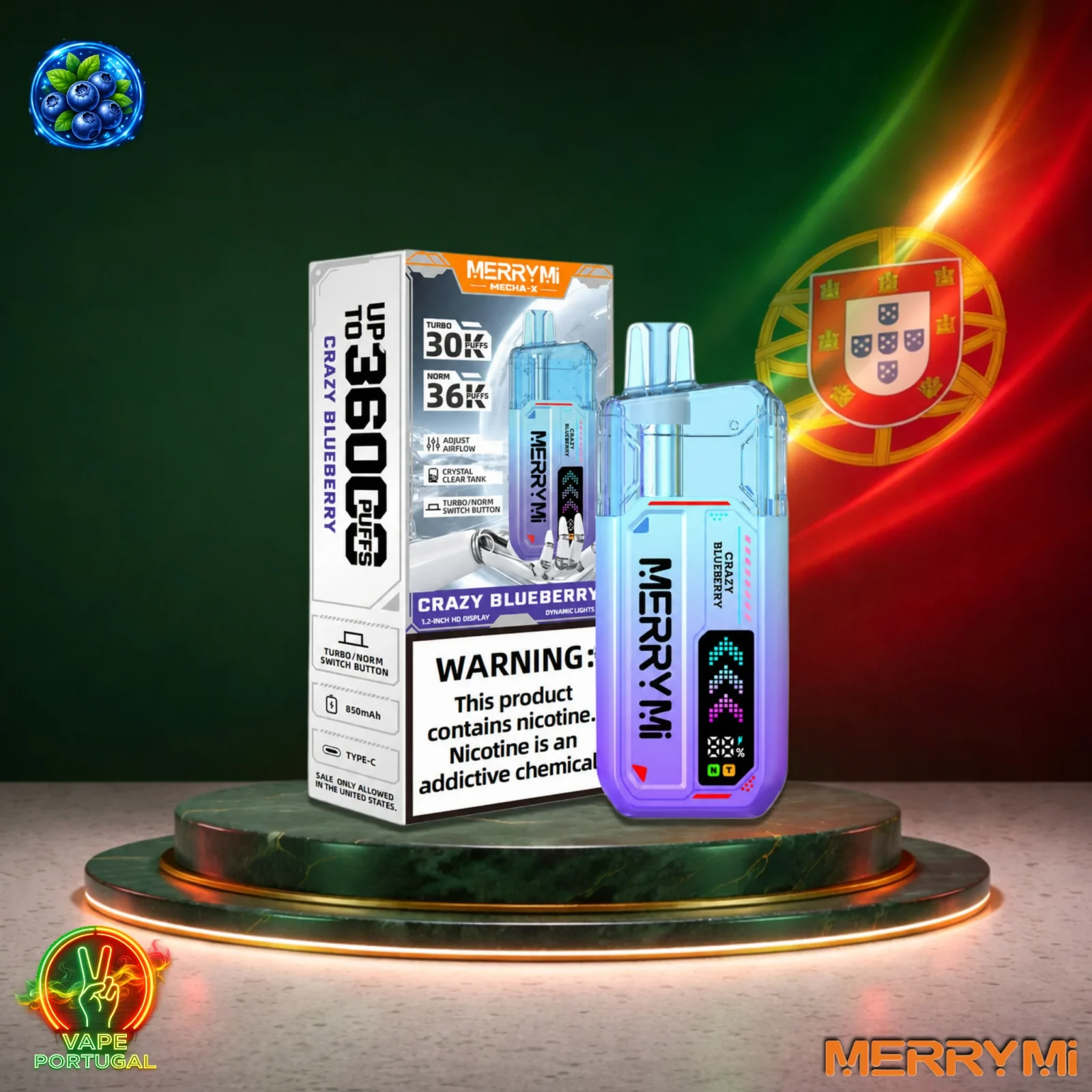 MerryMi Mecha X 36K Puffs | Vape Descartável Portugal 3% Nicotina