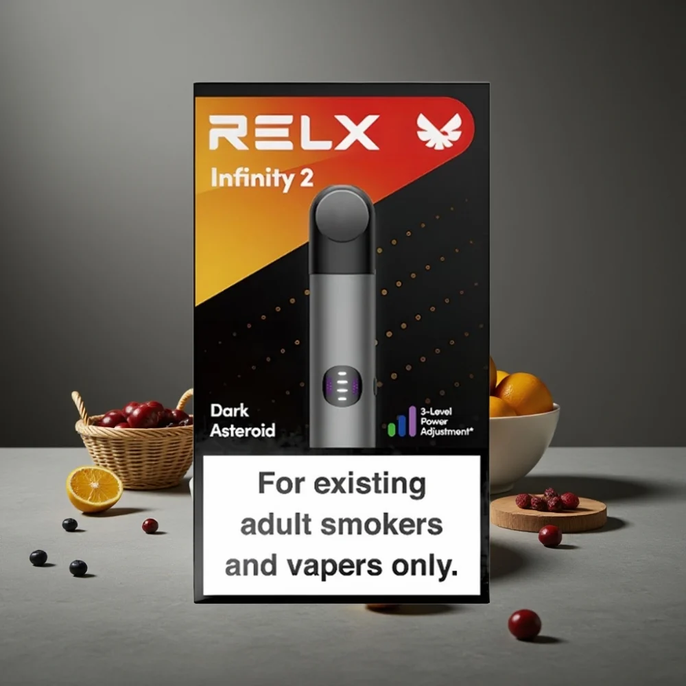 RELX Infinity 2 650 puffs 1.9 ml Design Metálico Cinza USB Type-C - Image 2