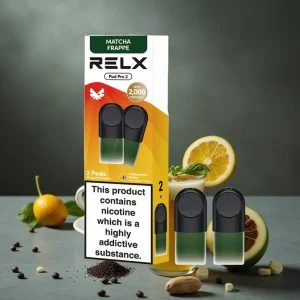 RELX Pod Pro 2 600 puffs 1.8% nic 1.9ml Chá-Matcha Frappe 3 modos de voltagem