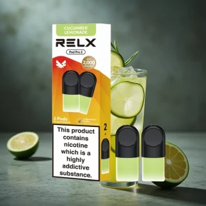 RELX Pod Pro 2 600 Puffs 1.8% Nicotina 1.9ml Sabor Limonada de Pepino Modos de Voltagem