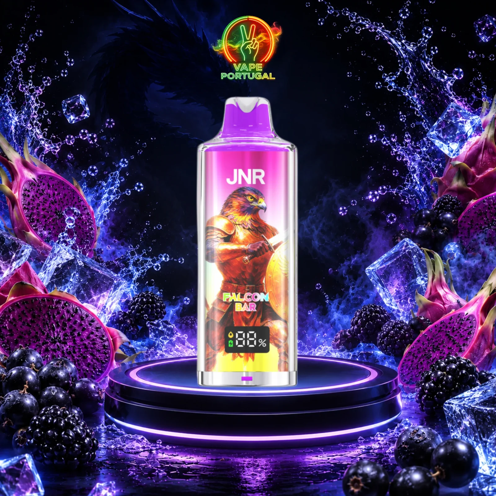 Vape Descartável Black Dragon Ice – JNR Falcon Bar 48K