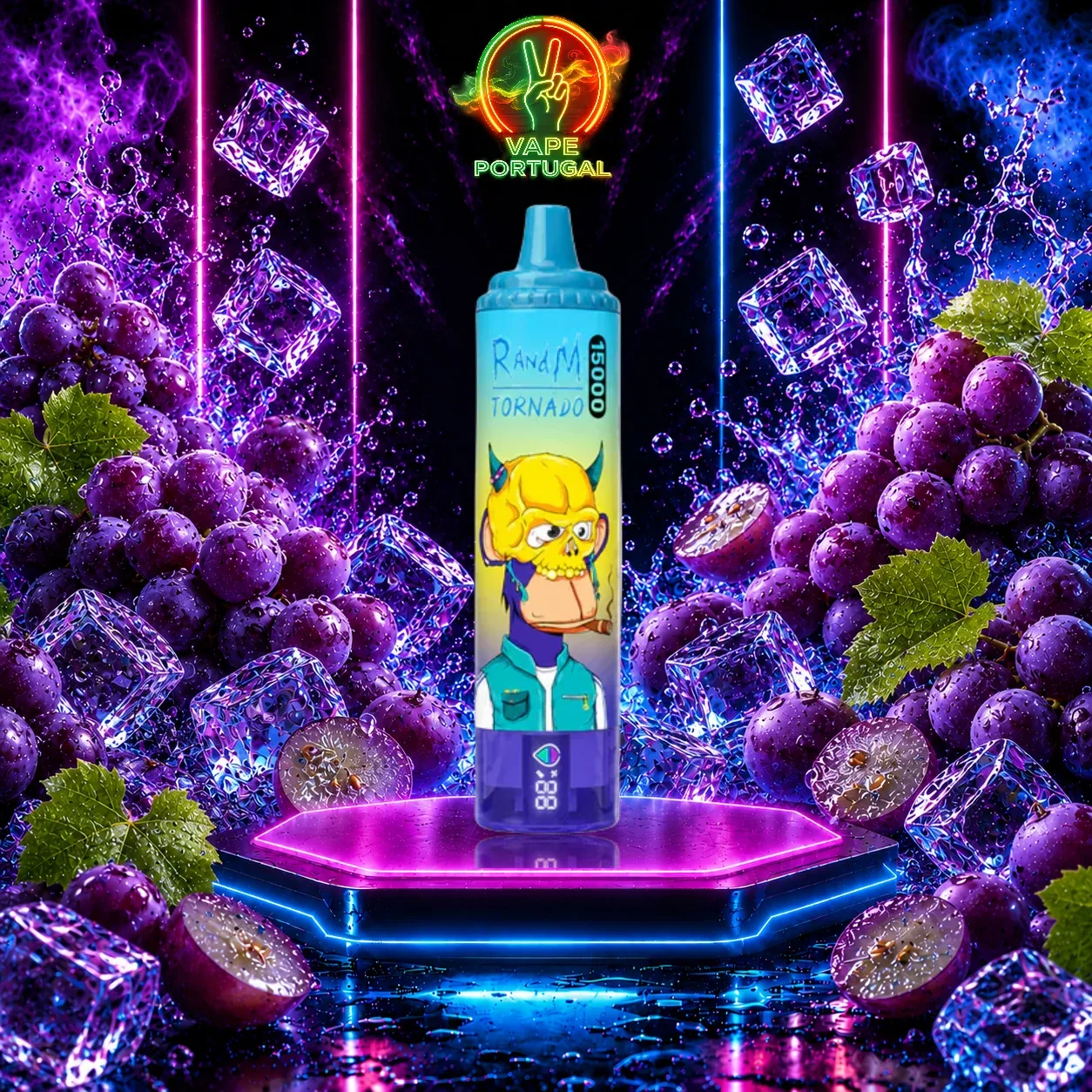 Vape Descartável Grape Ice – Fumot Tornado 15K