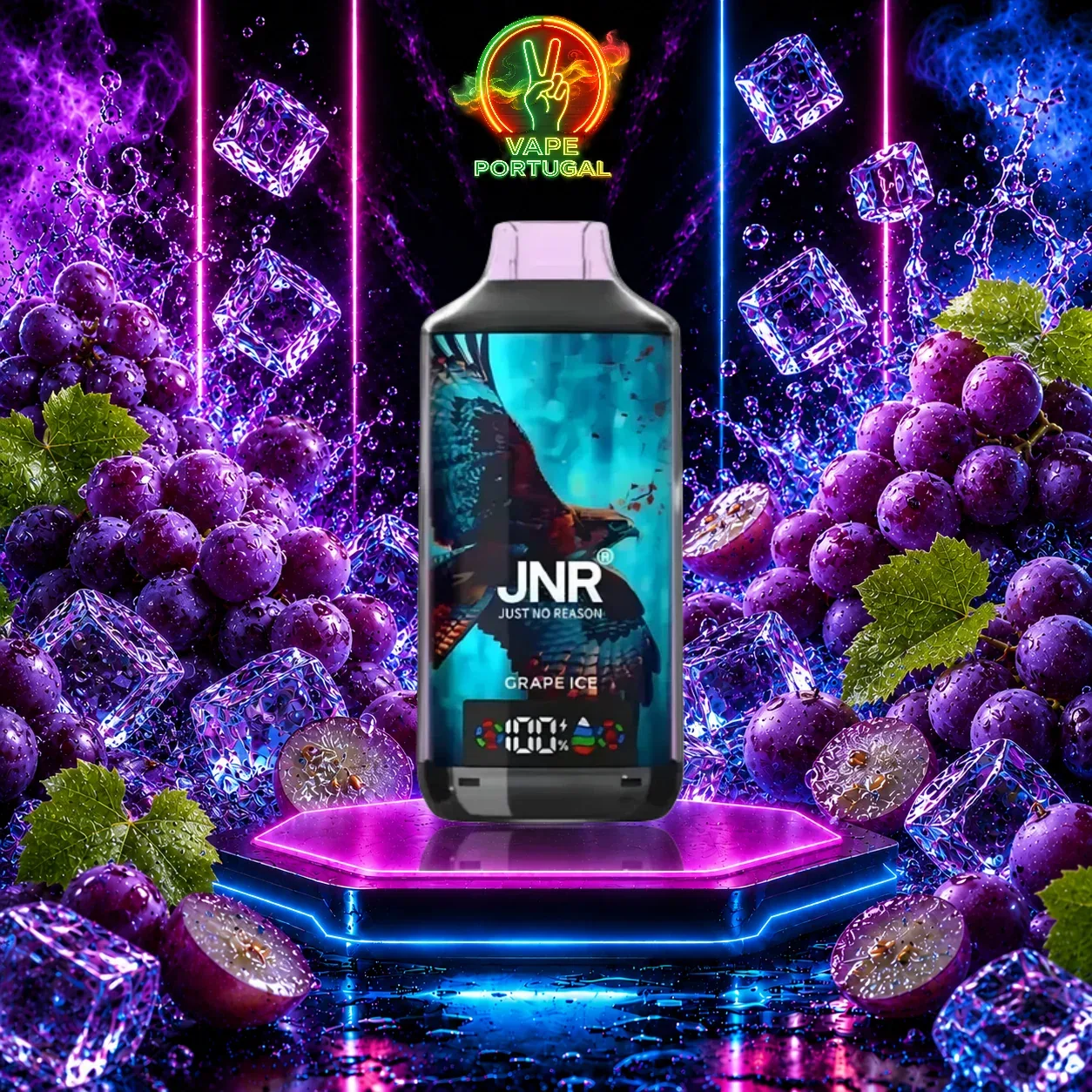 Vape Descartável Grape Ice – JNR Falcon X 18K