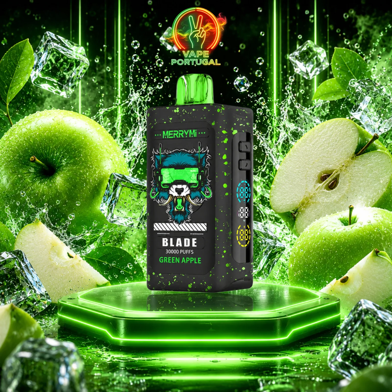Vape Descartável Green Apple – MerryMi Blade 30K