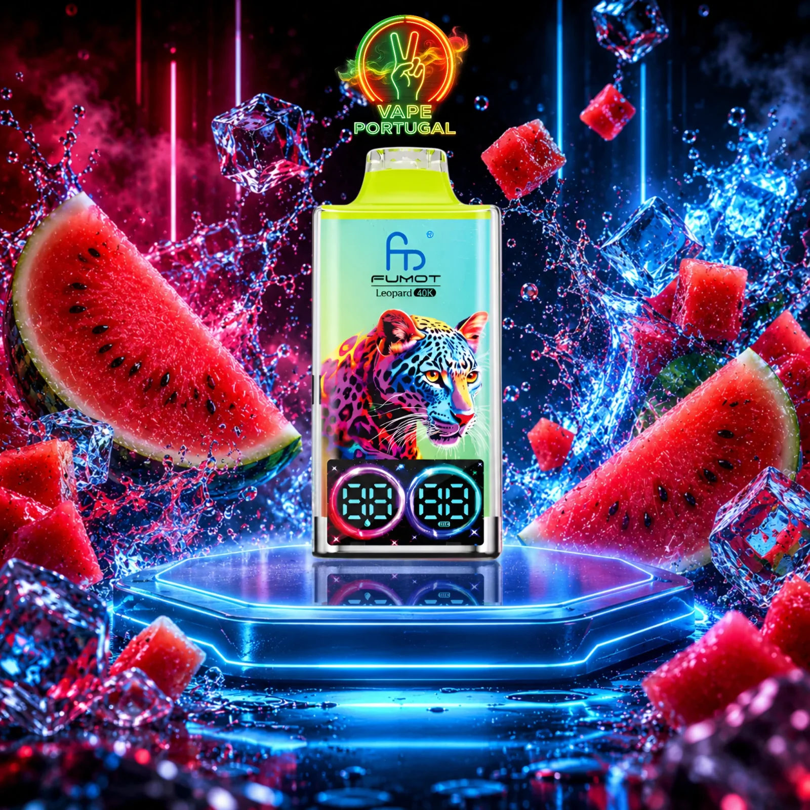 Vape Descartável Watermelon Ice – Fumot Leopard 40K