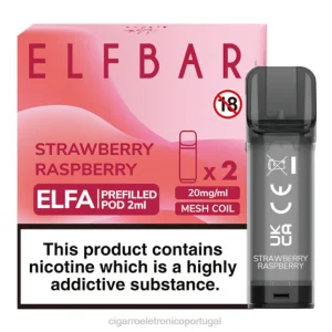 vaporizador de ervas atacado RB64321 framboesa morango ELFBAR Elfa vagem pré-cheia – 2ml – 20mg (2 embalagens)
