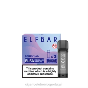 vaporizador de ervas atacado RB64341 geléia de frutas vermelhas ELFBAR Elfa vagem pré-cheia – 2ml – 20mg (2 embalagens)