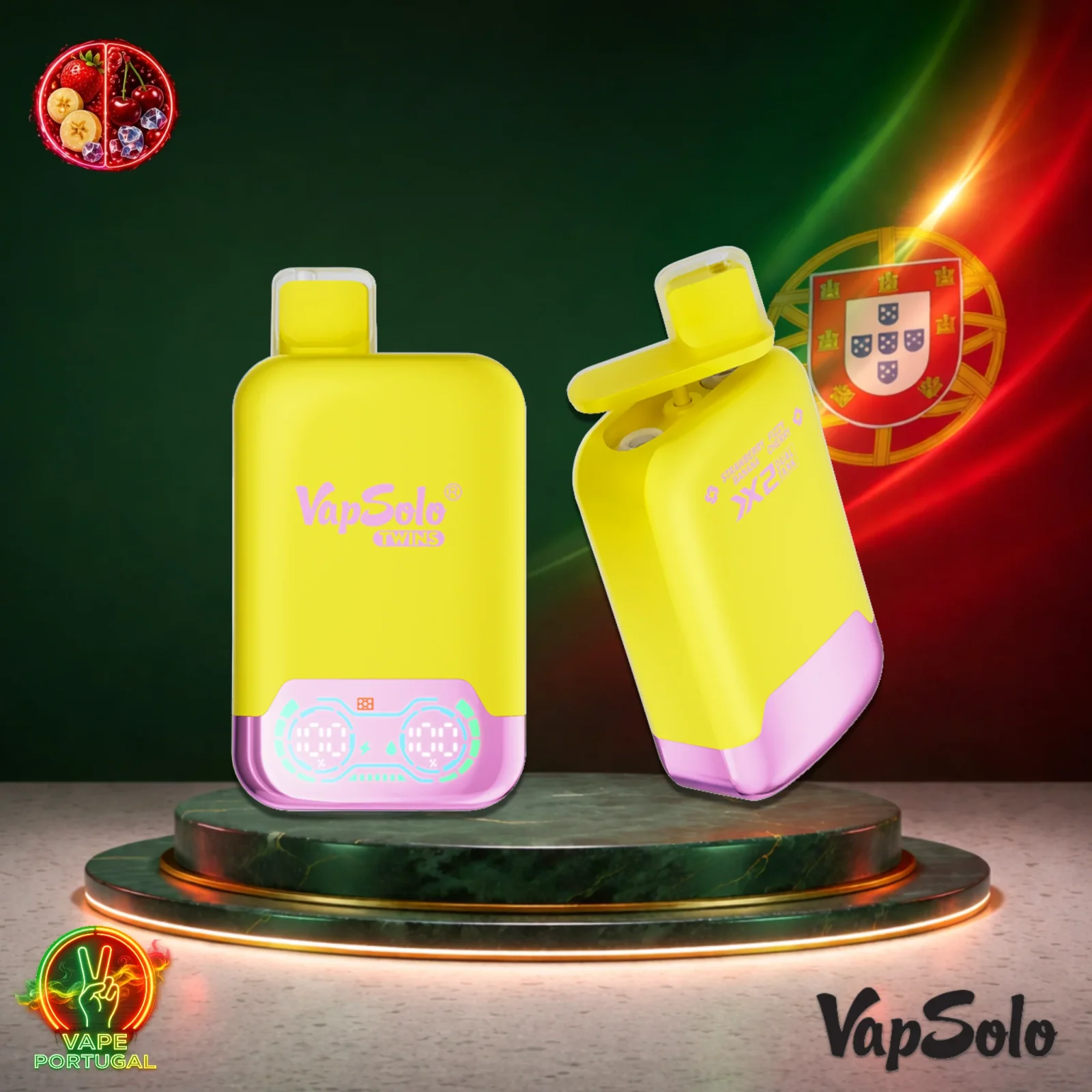 VapSolo Twins 20K Puffs | Vape Descartável Portugal 2-5% Nicotina